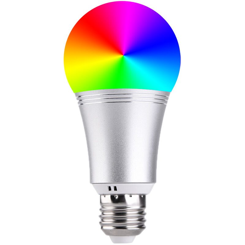 

2196 Bombilla LED WIFI inteligente Luz WIFI RGB Bombilla LED multicolor 9W E26 / 27 Luz regulable Control remoto del telefono Compatible con Alexa