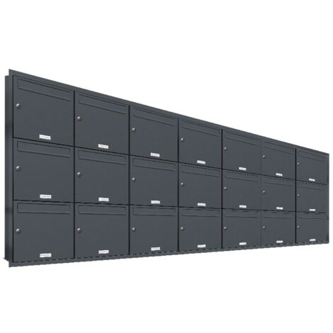 21er Briefkasten Anlage Unterputz Montage RAL 7016 Anthrazit