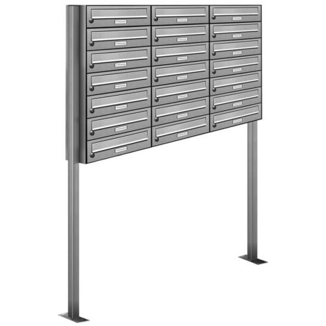 21er Edelstahl Stand Briefkasten Anlage Freistehend