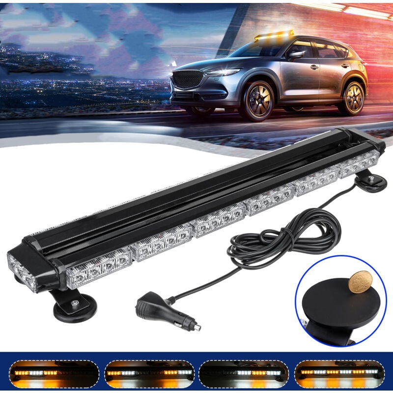 Insma - Barre lumineuse Clignotante magnétique pour toit de voiture 28'' 54 led lumière stroboscopique d'avertissement Light Bar Lumière d'urgence