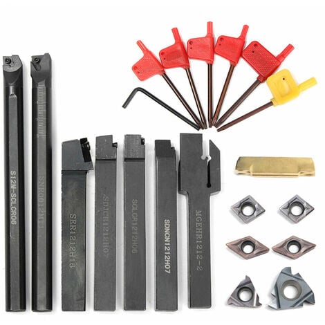 Outils au carbure pour tour à métaux 7 pièces 16 x 16 mm - D20347 -  Outillage - Fournitures