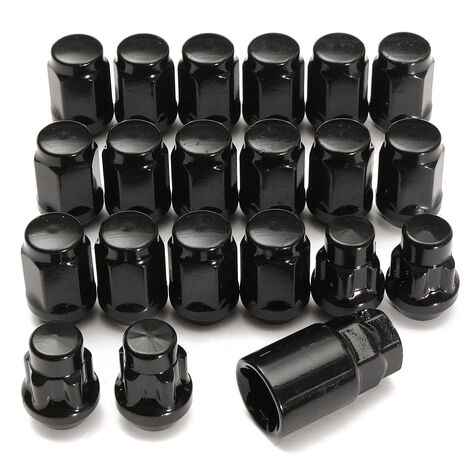21Pcs/Set M12x1.5mm Black Alloy Car Wheel Locking Nuts Blots Locker With Key For Ford for Focus for C-Max 2007 - 2010