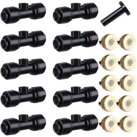 21PCS Systme D\'irrigation Systme de Brumisateur Extrieur Kit,Buse de Pulvrisation en Laiton pour Jardin,Atomiseur Buse,pour Jardin Terrasse Patio Bricolage,l\'Irrigation de l\'Arrosage des Jardins