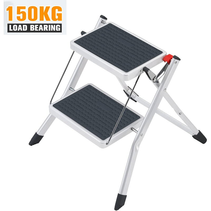 2 Step Stool Folding Steps Stool Stepladders with Handgrip Anti-Slip Kitchen diy