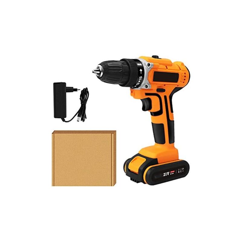 21V Cordless Screwdriver Drill Rechargeable Lithium Battery Waterproof Portable Electric Household Drill
