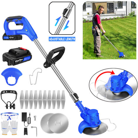 21V Grasschneider Akku Rasentrimmer Freischneider Garten Motorsense mit 1 Akuu