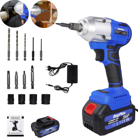 21V Impact Wrench Electric Cordless 1/2 Inch Driver Tool Case For Car Tyre Wheel