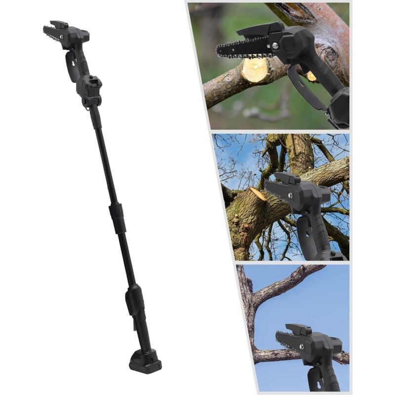 21V Li-Ion sans fil sécateur avec chargeur de batterie 1500mAh, hauteur jusqu'à 1.3 m, épaisseur de coupe 10 cm, Tronçonneuse sans fil avec tige