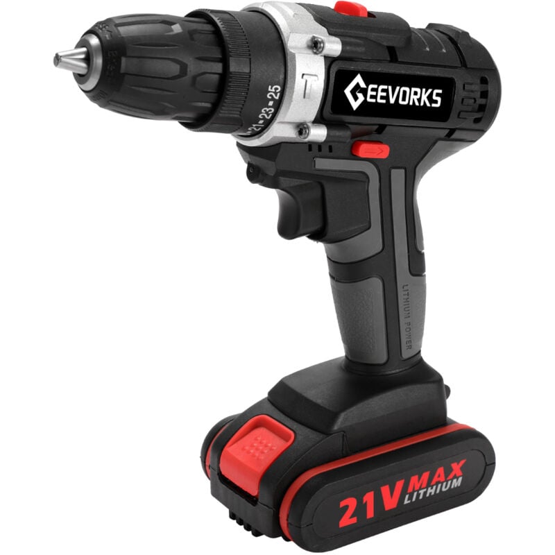 Lifcausal - Perceuse électrique multifonctionnelle sans fil à percussion 21 v, batterie au lithium haute puissance, perceuses à main rechargeables