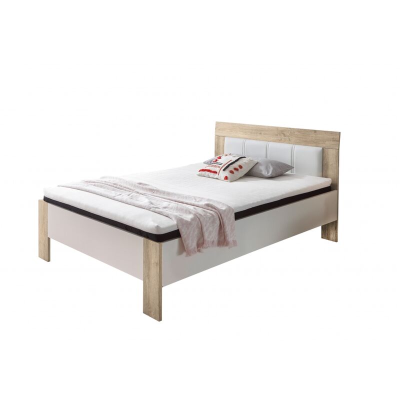22-140-68 SOFIA Sonoma Eiche Sägerau / Weiß Bett Jugendbett Gästebett Einzelbett Futonbett inkl. Ro-'SW13972'