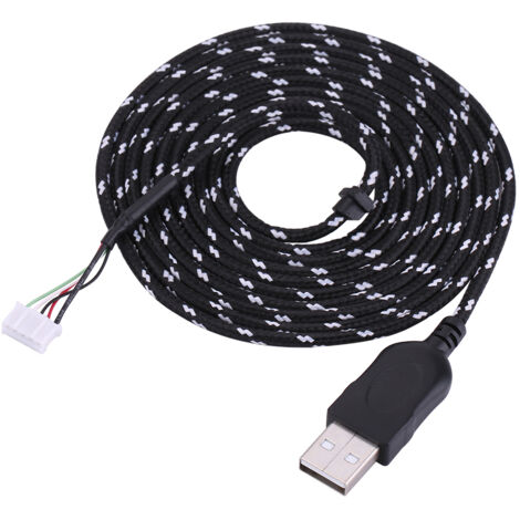 2,2 m USB-Kabel für Steelseries Kana Maus – Schwarz und Weiß