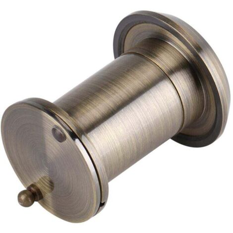 22 mm 220° HD-Türspion, Guckloch, weiter Betrachtungswinkel mit robuster Sichtschutzabdeckung, optisches Kupferglas, Diebstahlschutz-Türzubehör (Bronze)