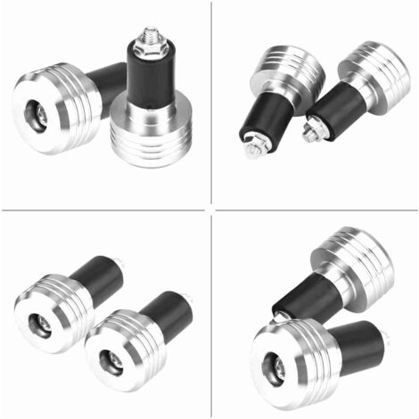 22 mm Aluminium-Motorradlenkergriffstopfen – 2 Stück, silberfarben