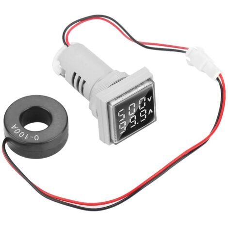 22-mm-LED-Digitalanzeige für Wechselstrom/Spannung 0–100 A (Weiß)