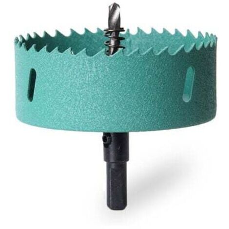 22 mm Scie cloche bimétallique, coupe-trou à usage intensif pour le bois, le métal, l'acier inoxydable, le plastique, les cloisons sèches et les panneaux de fibres (vert)