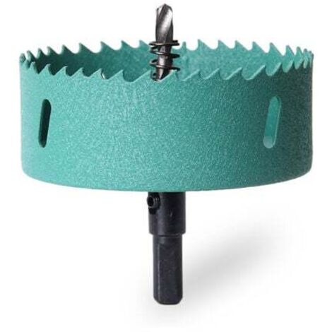 22 mm Scie cloche bimétallique, coupe-trou à usage intensif pour le bois, le métal, l'acier inoxydable, le plastique, les cloisons sèches et les panneaux de fibres (vert)
