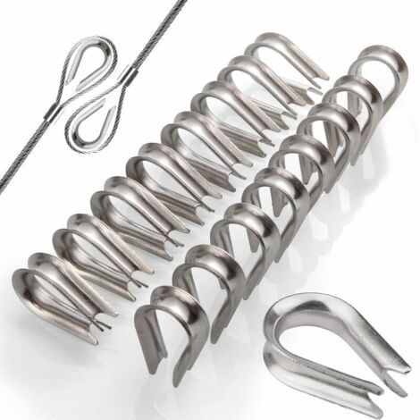 22 Pcs Cosse Coeur , Pour Cable Acier 6mm Matériel De Gréement Industriels Et Marins-304 Acier Inoxydable,Adélala