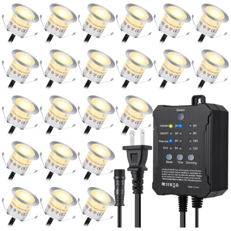 22 pcs éclairage LED encastré pour terrasse,IP67,12V,gradation