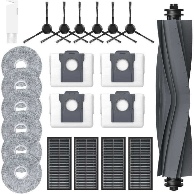 22-piece accessory set for Dreame L10s Ultra Gen 2/L10s Pro Ultra Heat/Mova E30 Ultra/x30 ultra, 1 main brush, 4 dust bags, 6 cleaning cloths, 4