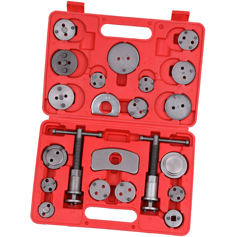 Asupermall - 22 Pieces Auto Universel Disque De Frein Etrier De Voiture Vent Arriere Pad Piston Compresseur Automobile Garage Reparation Outil Kit