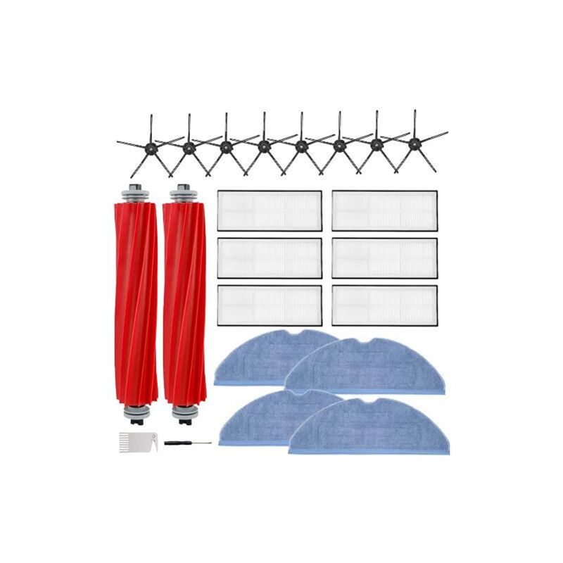 22 pièces détachées pour aspirateurs robots S7 S7+ S7 MaxV, S7 MaxV Plus T7S T7 plus T7S plus, 2 brosses rotatives, 6 filtres, 8 brosses latérales, 4