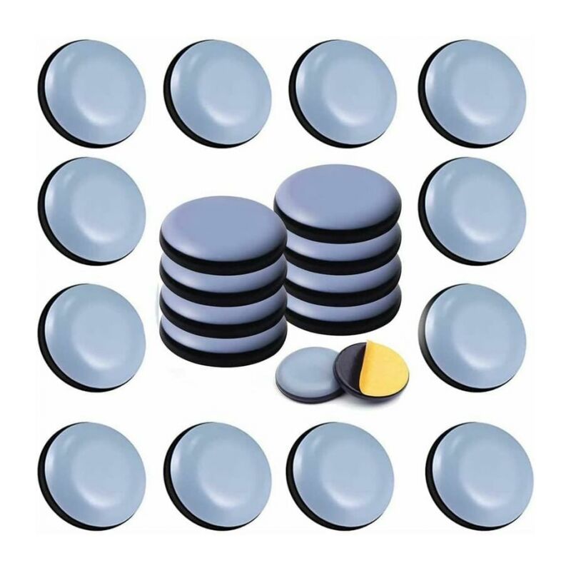 Cyslmuk - 22 Pieces Teflon Furniture Slides 20mm (round) – Furniture Slides – Self Adhesive Teflon Furniture Slides Furniture Slides For Chairs,