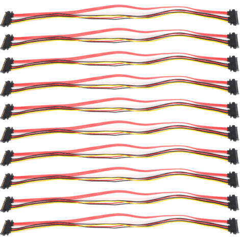22-poliges SATA-Verlängerungskabel (Stecker/Buchse) für externe Festplatten – 10 Stück
