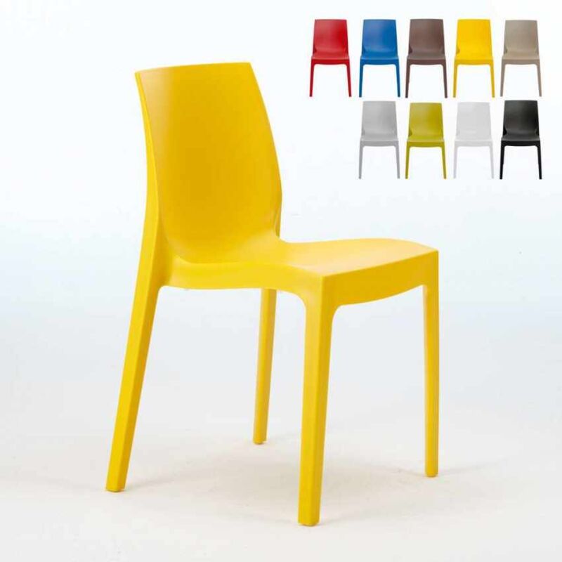 

22 Sillas Rome Grand Soleil de Polipropileno Apilables para Bar Oferta Stock | Amarillo