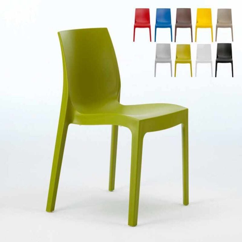 

22 Sillas Rome Grand Soleil de Polipropileno Apilables para Bar Oferta Stock | Verde Anís