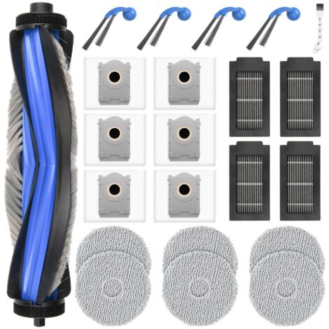22 Stück Zubehör für Ecovacs Deebot T30C Omni / T30C Omni Gen2 / T30C Saugroboter, 1 Hauptbürste, 6 Staubbeutel, 6 Wischpads, 4 Filter, 4 Seitenbürsten, Reinigungsbürste