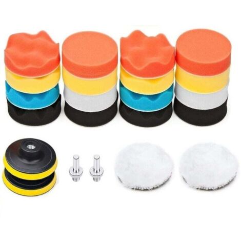 22-teiliges Polierpad-Set mit M10-Adapter – Wolle, Wachs – Für die Autopolitur – Komplett und professionell
