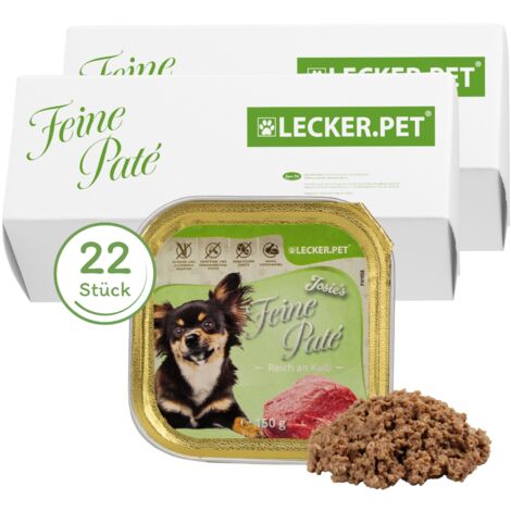 22 x 150 g Lecker.Pet® Josie's Feine Paté Reich an Kalb Hundefutter Nassfutter Vollnahrung