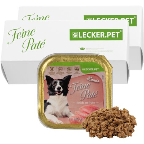 22 x 150 g Lecker.Pet® Luna's Feine Paté Reich an Pute Hundefutter Nassfutter Vollnahrung