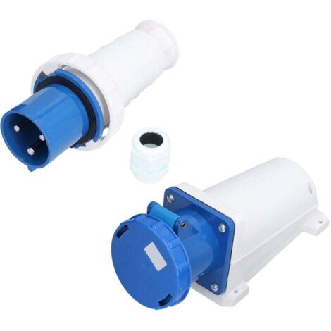 220-250V 63A IP67 Antipoussière, Cosses Cosses électriques de type IDC Antidéflagrant, étanche Prise Industrielle et Prise Exposée Prise de Courant Triphasée Jeu de Prises 3 Noyaux 63A 2P + E