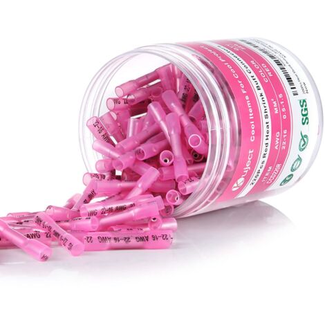 220 conectores termorretráctiles rojos de 22-16 AWG, conectores de crimpado de cobre estañado, aislados e impermeables para automoción, marina y equipos estéreo.