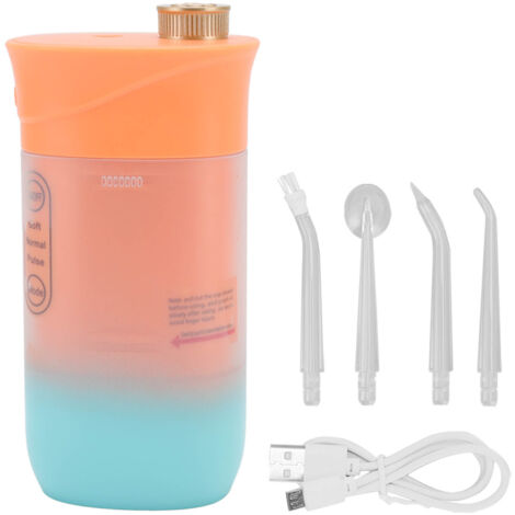 220-ml-Wasserzahnbürste mit 3 Modi und 4 Bürstenköpfen für die Mundreinigung, Kariesprävention, Zahnfleischpflege und Entfernung von Speiseresten.