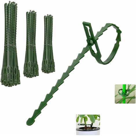 220 Pcs Attache Plante en Plastique Réglable Accroche Tuteur Plante Flexible Longueur 13/17/23cm Accroche Tuteur Tomate Réutilisable Portable pour Plantes Arbustes Jardin Maison Bureau - Vert