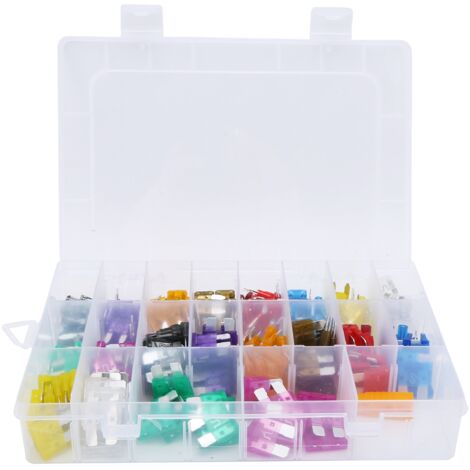 220 Pièces Fusibles Lames Moyens et Petits pour Automobile - Kit de Sécurité avec Boîte Isolante