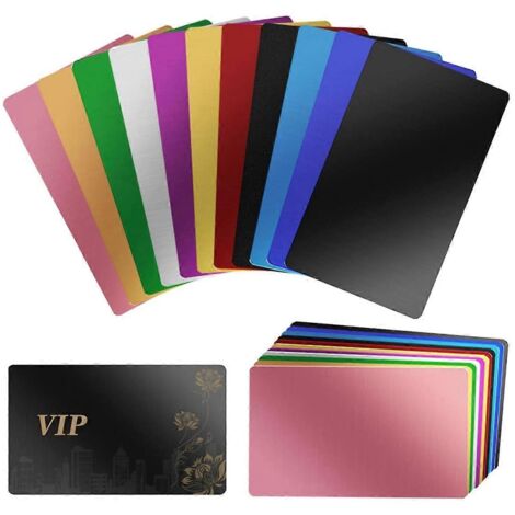 220 supports vierges pour gravure laser, cartes de visite colorées en aluminium.