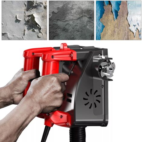220 V / 50 Hz, Pialla elettrica a muro, fresa per calcestruzzo, levigatrice per cemento, smerigliatrice per intonaco, 1200 W, adatta per pareti in calcestruzzo e pareti in camice (nero e rosso)