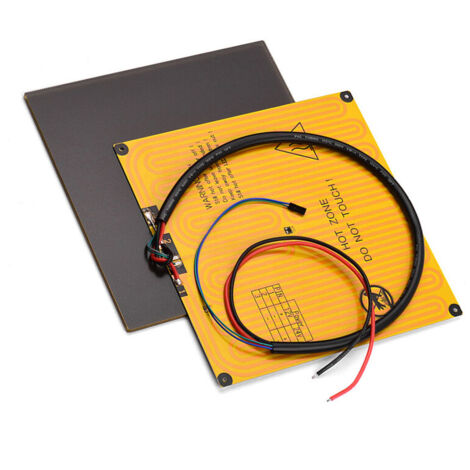 AIPERQ 220 x 220 mm Ultrabase Platform Glass Plate Build Surface + 12V Aluminum Heated Bed with Wire Cable for Anet A8 A6 for ANYCUBIC I3 Mega for Tronxy P802M P802E 3D Printer, Black