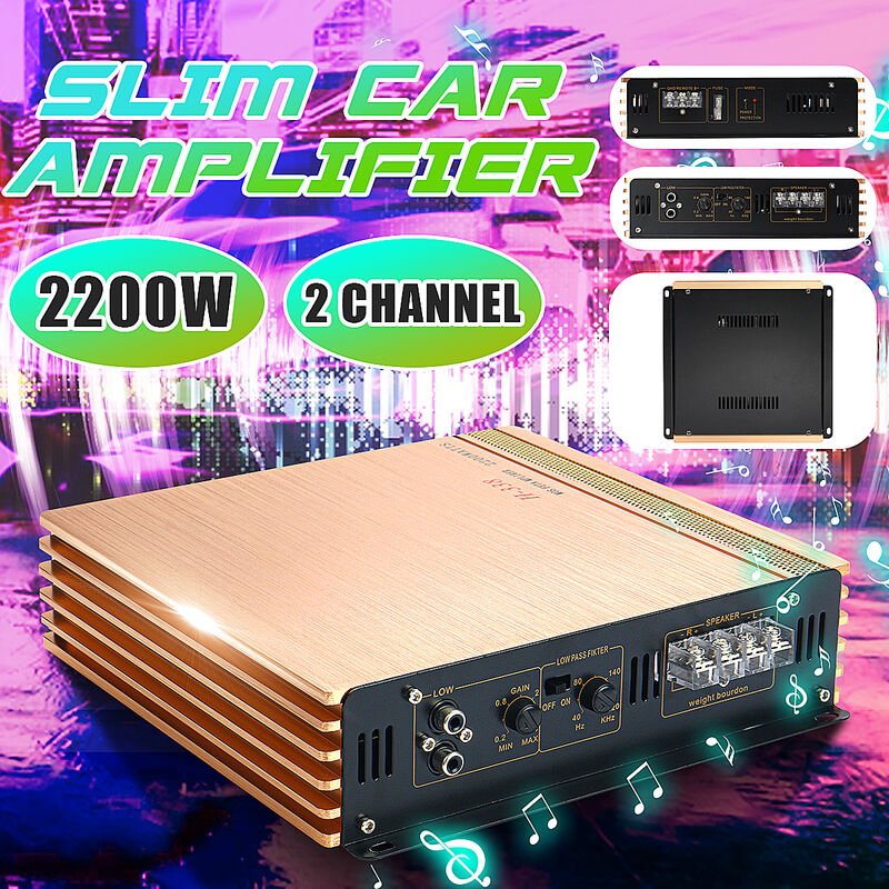 2200W dc 12V Class a / b Slim Car Amplifier Audio Stereo Bass Speaker Car Subwoofer Amp