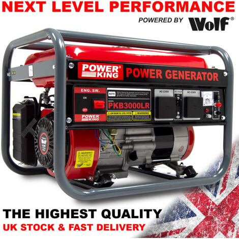2200w Generator Petrol 4-Stroke 2.75KVA Recoil Start PowerKing