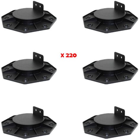 MCCOVER 220er Set Verstellbare Stelzlager 18-30mm für Holz- & WPC-Terrassen - Schwarz