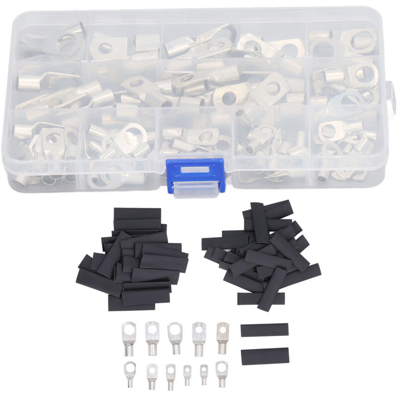 220 PCS Cuivre Connecteur de cosses à anneau en ABS résistant à la chaleur avec boîte de rangement pour système solaire,DUBUNS