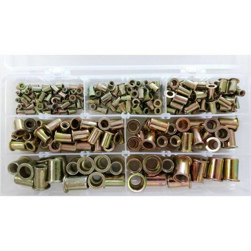 

220pcs Tuercas Verticales de Acero Galvanizado M3-M4-M5-M6-M8-M10