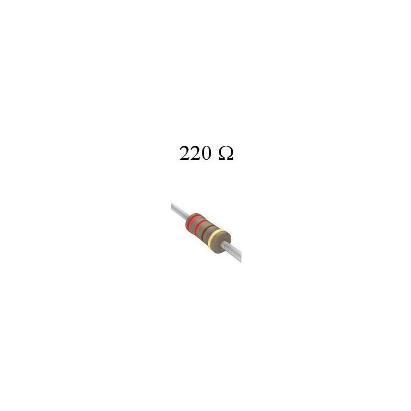 

Resistencia Carbon 220R 1/4W 5% Medidas 2,3x6mm