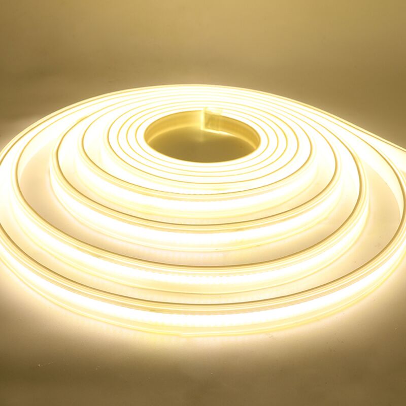 Ruban led cob 10M 220V blanc neutre 4000K étanche ip 65 avec fixations fournies pour intérieur et extérieur