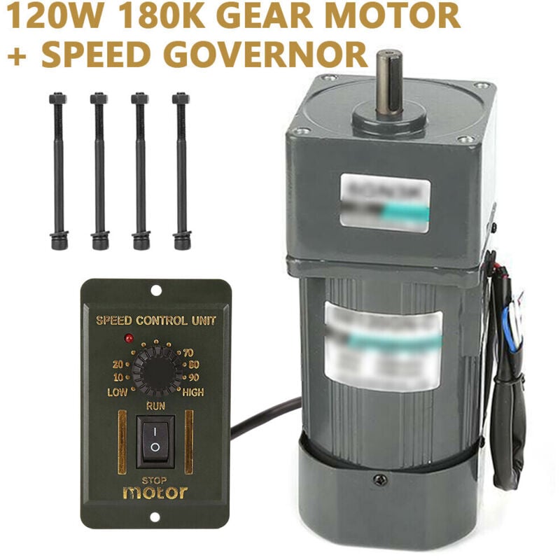 Gojoy - 220V 120W 180K motoréducteur moteur électrique avec régulateur de vitesse cw / ccw