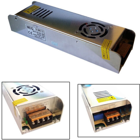 220v-12v Slim Transformateur D'alimentation Stabilisé 30a 360w Trimmer